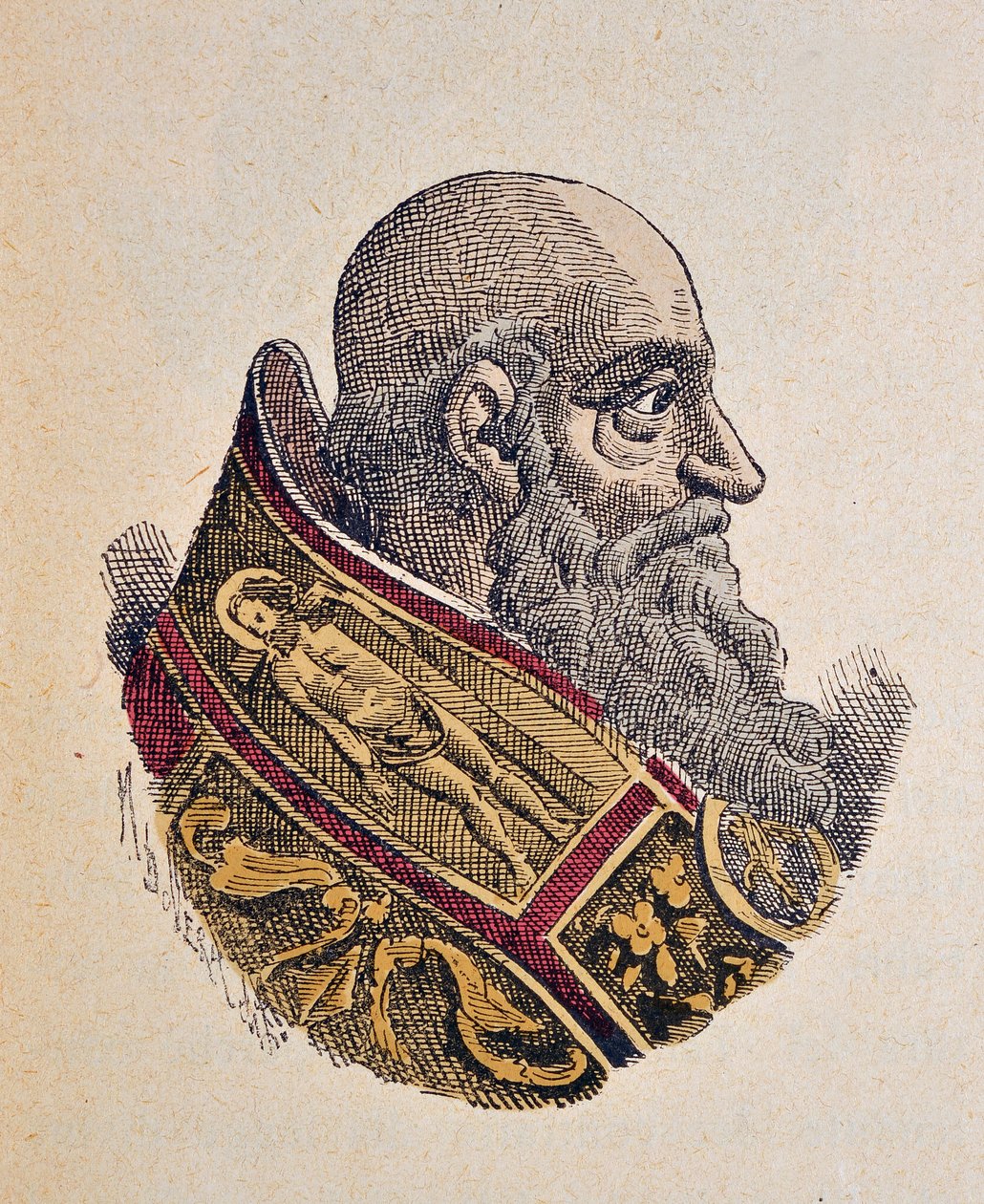 Paavi Paavali III:n muotokuva (Paolo, Paulus tai Alessandro Farnese) (1534-1549), 1898 (kaiverrus myöhemmällä värityksellä) tekijältä Italian School