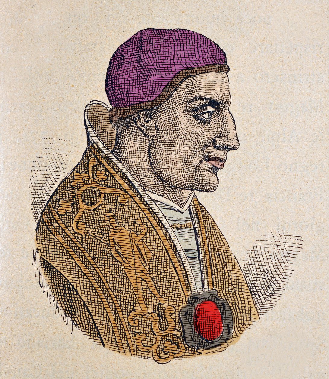 Paavi Paul Ier (Paolo, Paulus) muotokuva (757-767) tekijältä Italian School