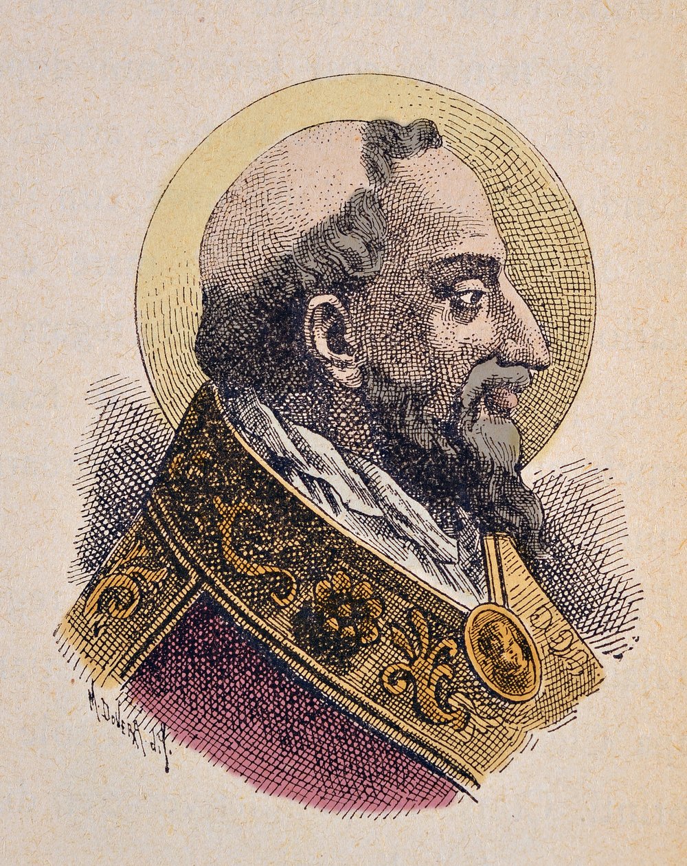 Muotokuva paavi Saint Clement (San Clemente tai Clemens) Ier (88-97) tekijältä Italian School