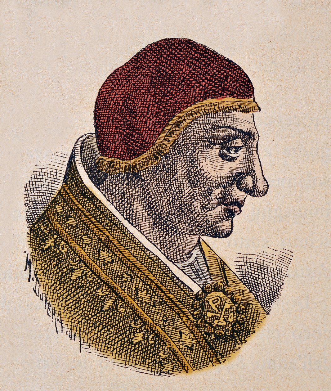 Paavi Serge II:n muotokuva (Sergius, Sergio) (844-847) tekijältä Italian School