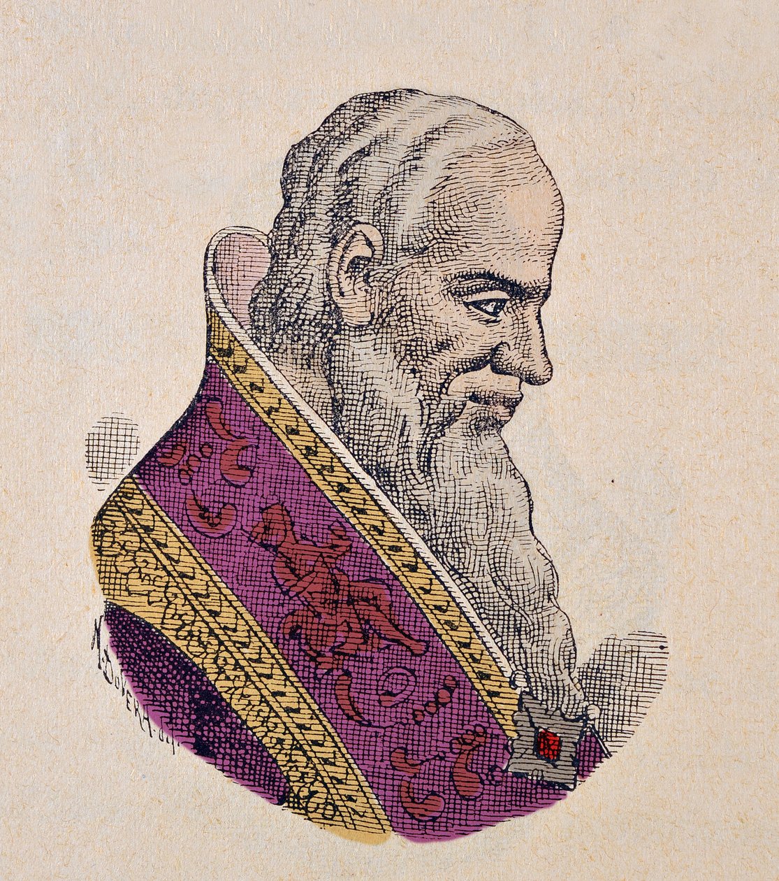 Paavi Serge IV:n muotokuva (Sergius, Sergio) (1009-1012) tekijältä Italian School