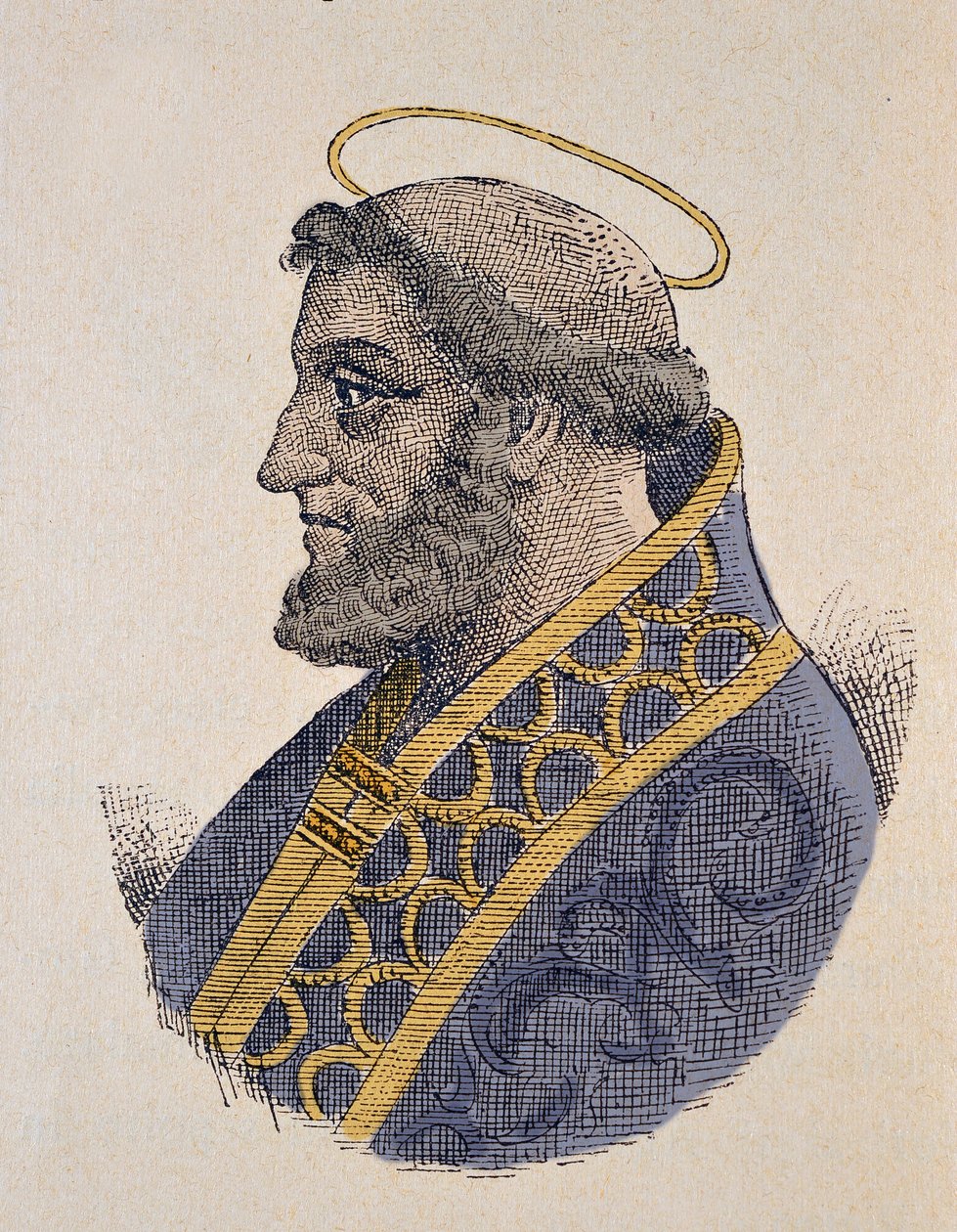 Paavi Serge Ier (Sergius tai Sergio I) muotokuva (687-701) tekijältä Italian School