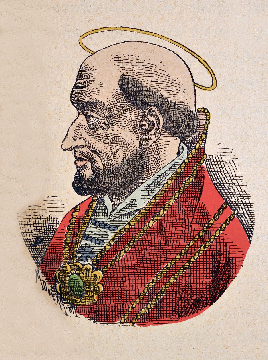 Paavi Silveren muotokuva (Silverius tai Silverio) (535-536) tekijältä Italian School