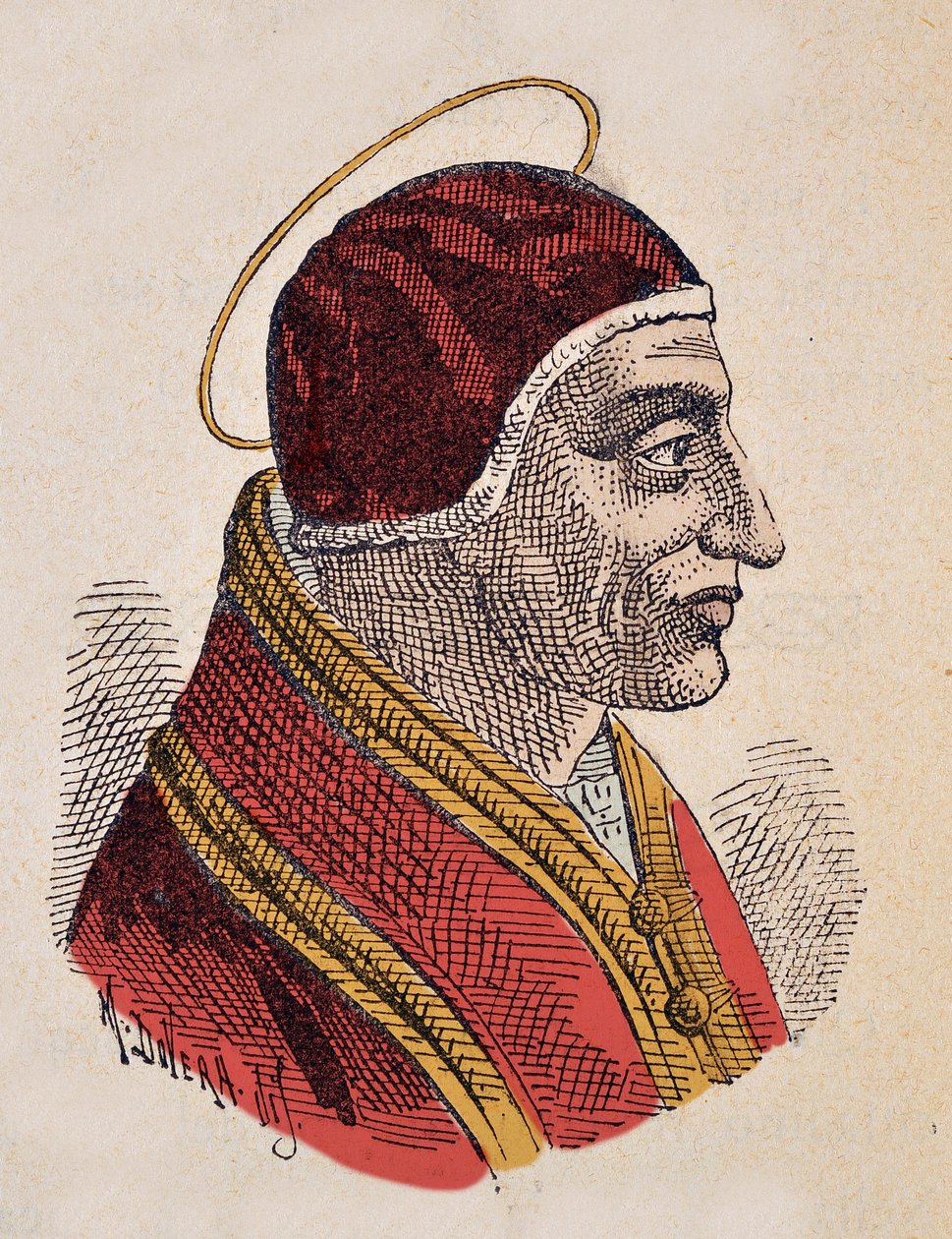 Paavi Sixte II:n muotokuva (Sixtus tai Sisto) (258) tekijältä Italian School