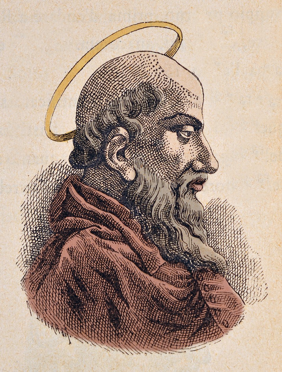 Paavi Sixte Ier (Xyste tai sixtus tai sisto I) muotokuva (115-125) tekijältä Italian School
