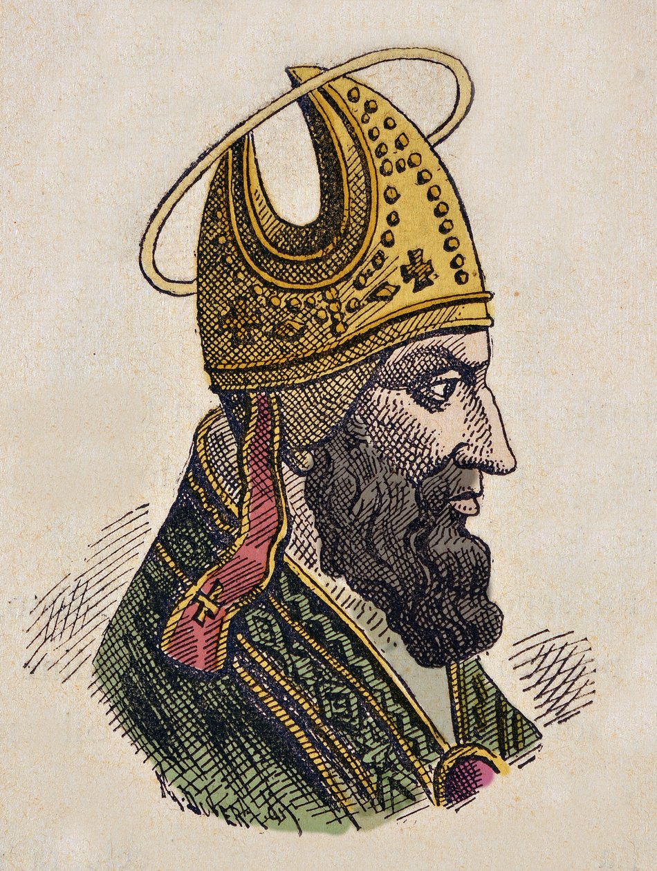 Paavi Sylvestre Ierin muotokuva (Silvestre tai Sylvester tai Silvestro) (314-335) tekijältä Italian School