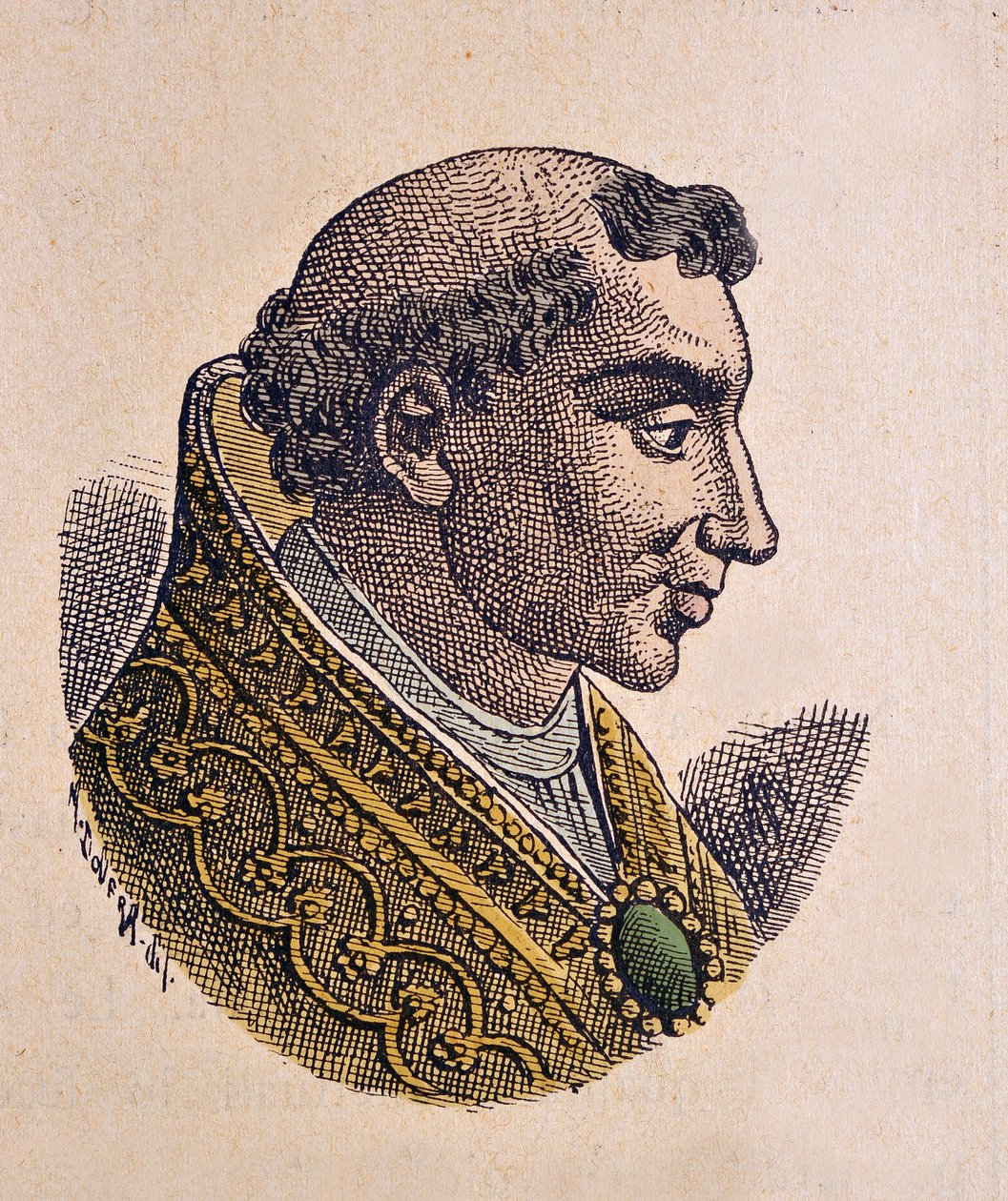 Muotokuva paavi Theodore II:sta (Theodorus tai Teodoro) (897) tekijältä Italian School