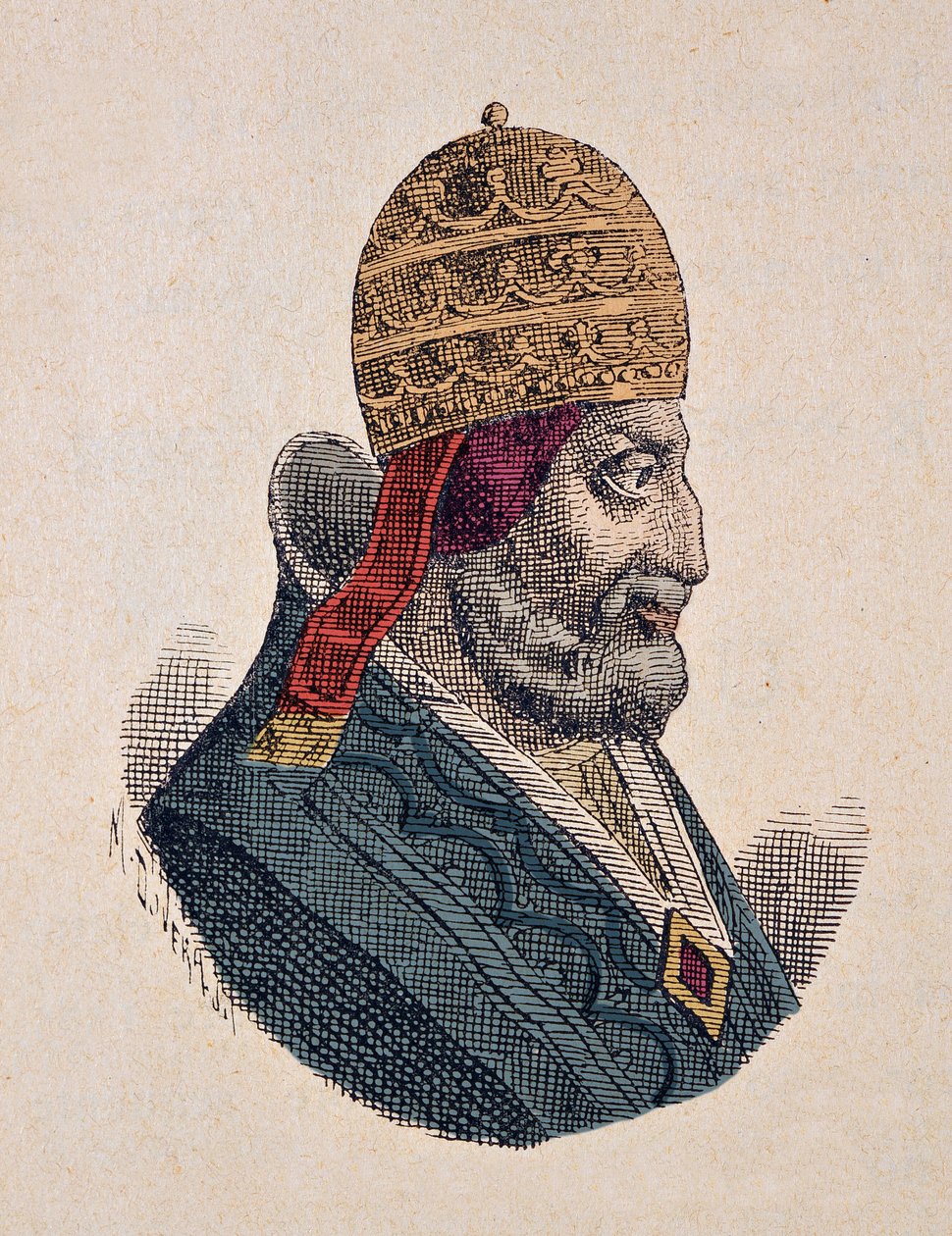 Paavi Urbain III:n muotokuva (Urban tai Urbanus tai Urbano) (1185-1187) tekijältä Italian School