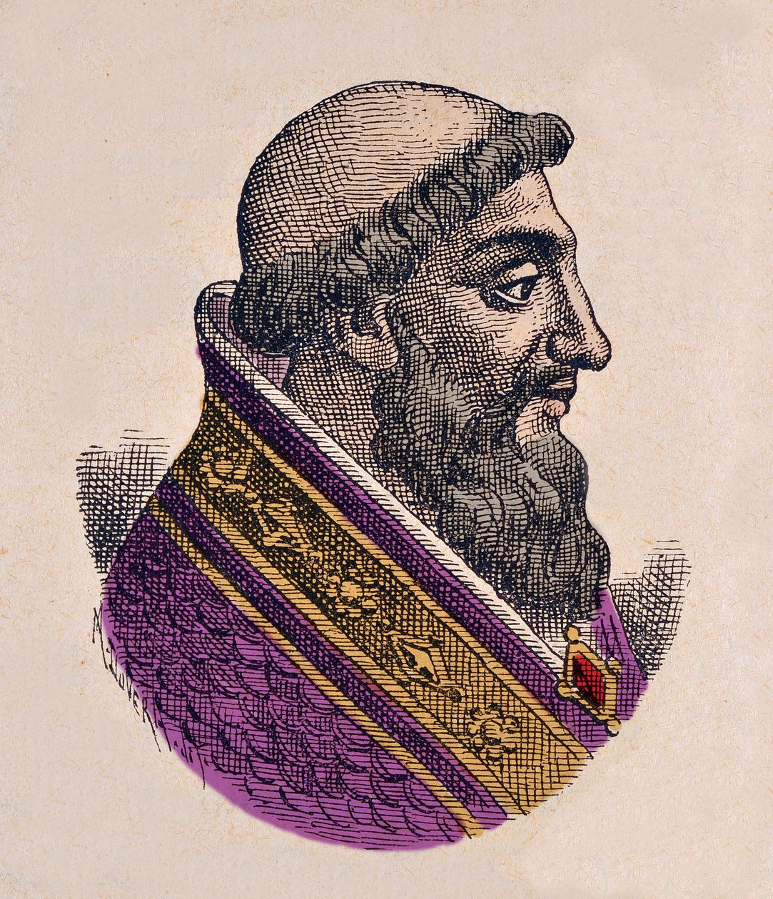 Paavi Viktor II (Vittore) muotokuva (1055-1057) tekijältä Italian School