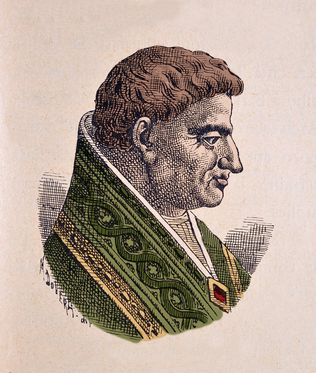 Paavi Viktor II (Vittore) muotokuva (1086-1087) tekijältä Italian School