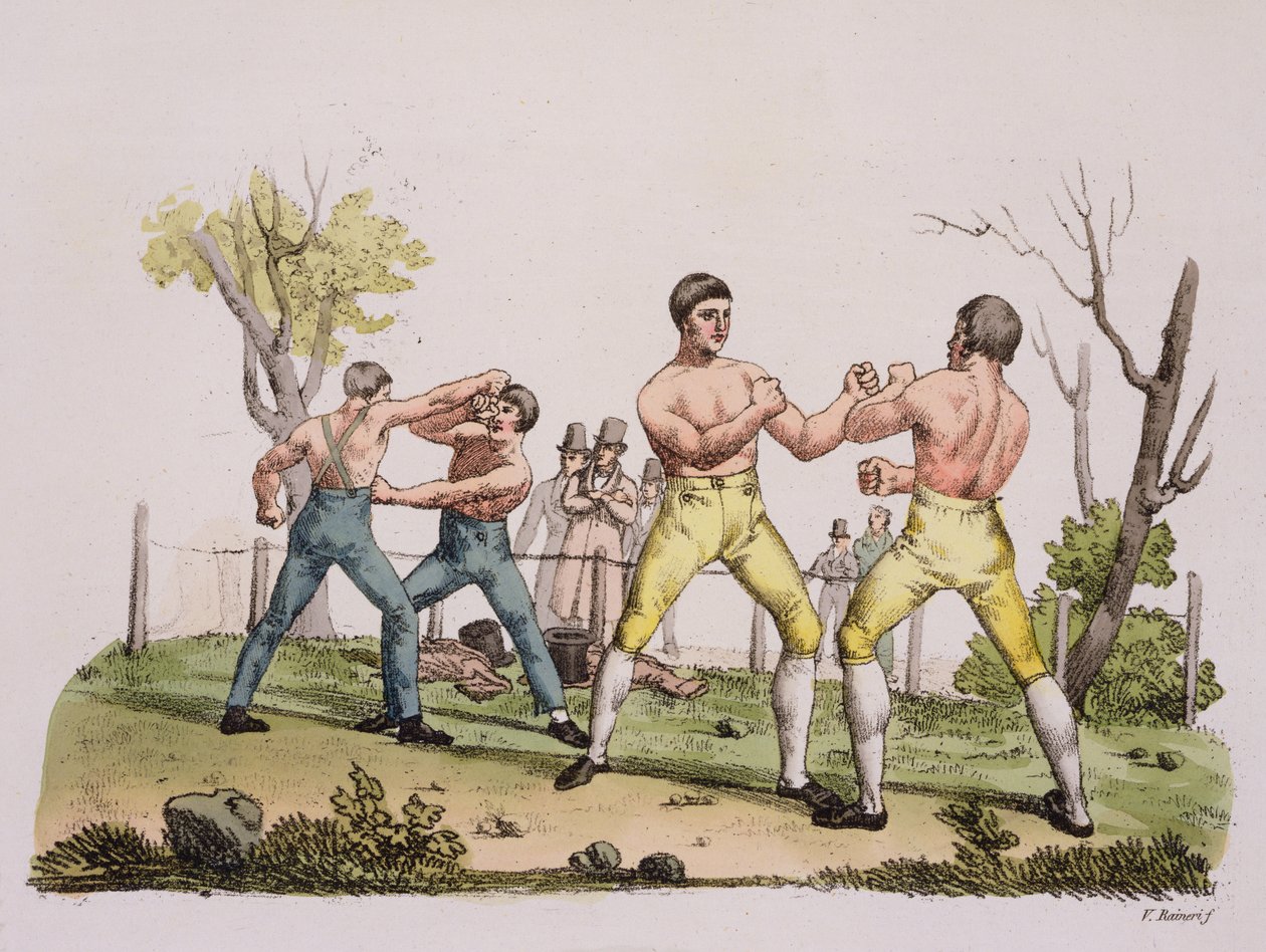 Pugilistit, levy 31 julkaisusta The History of the Nations (akvatinta) tekijältä Italian School