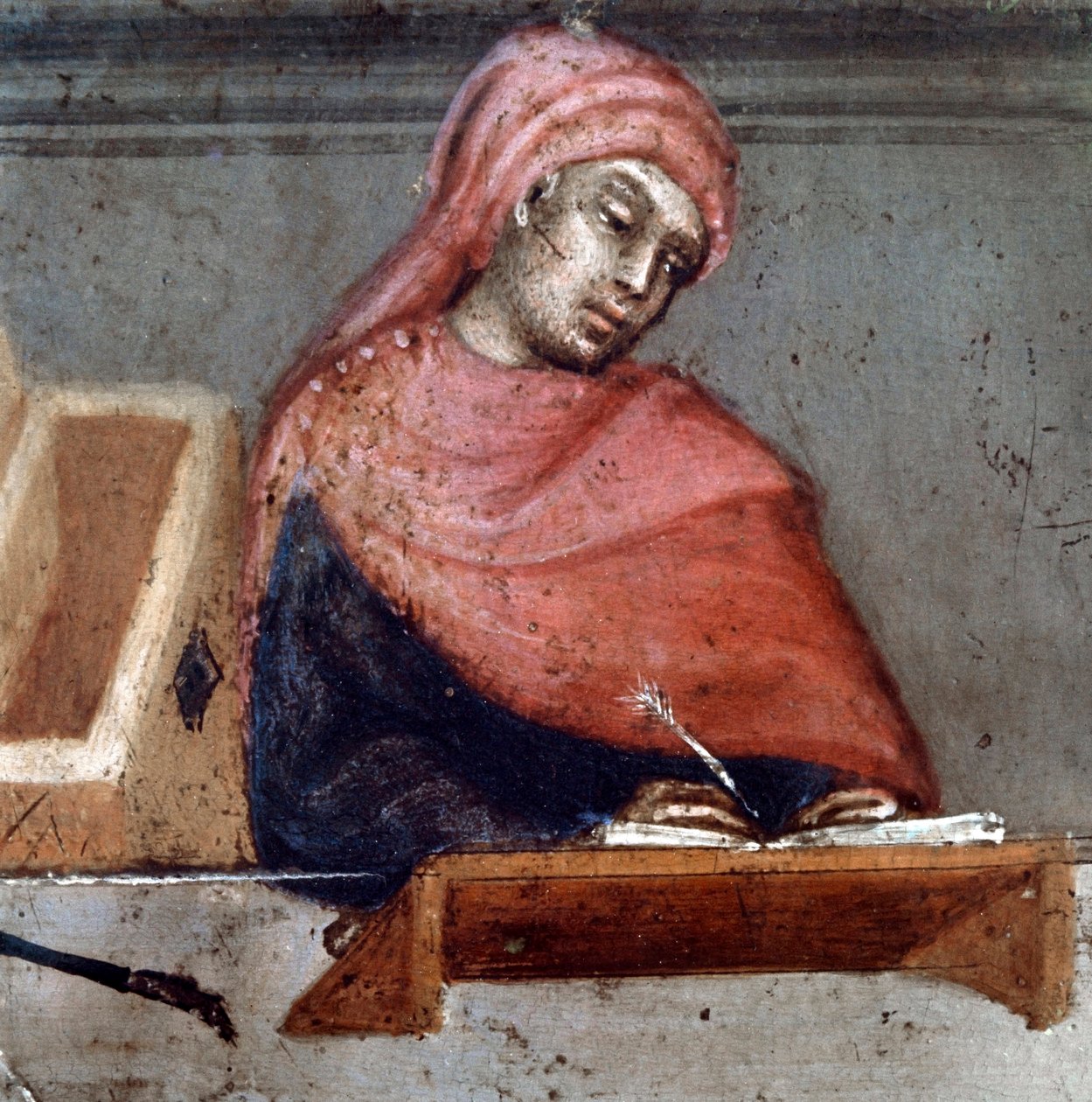 Camerlingvistin esitys Yksityiskohta - upseeri on liripionin peitossa - Nimetön maalaus puulle Bicchernasta (Sienan kaupungin kirjanpitorekisterin kansi) 1388. Siena Archivio di Stato, Italia tekijältä Italian School