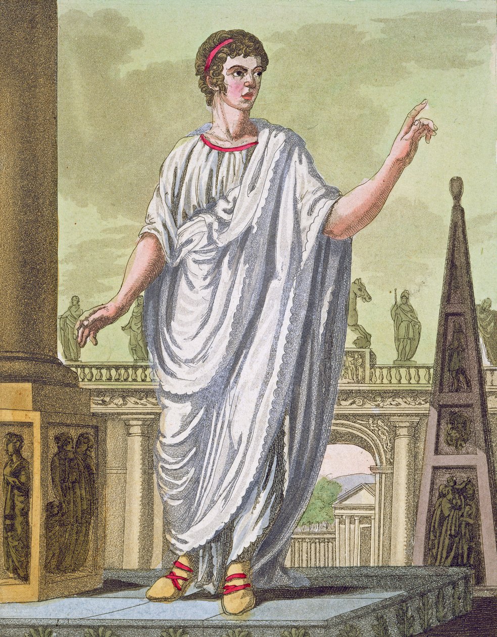 Rooman kansalainen hakee työtä, LAntica Romasta, 1825 tekijältä Italian School