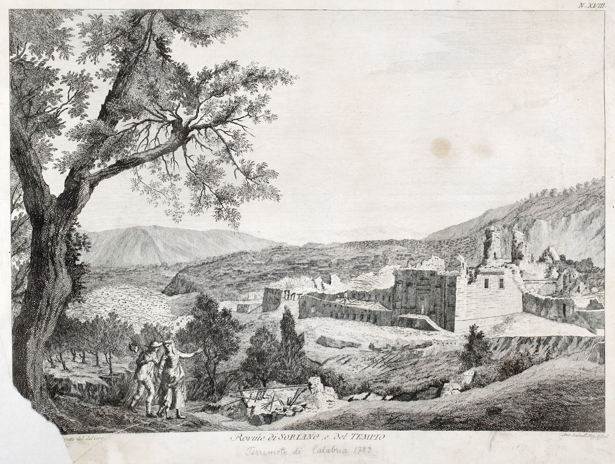 Soriano Calabron rauniot ja temppeli, Calabria, 1783 tekijältä Italian School