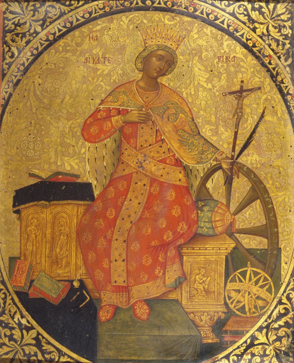 Pyhä Katariina Aleksandrialainen (tempera ja kultalehti paneelissa) tekijältä Italian School