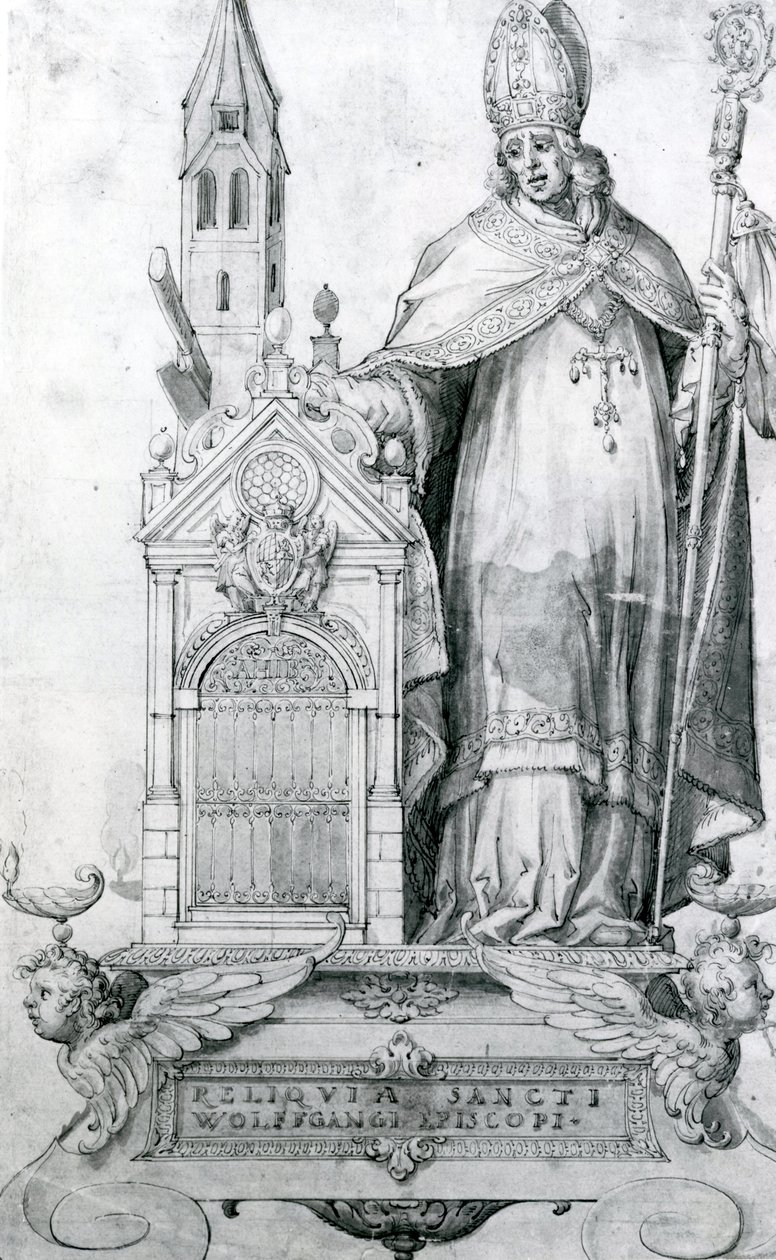 Saint Wolfgang Regensburg (n. 934-994) (kaiverrus) tekijältä Italian School