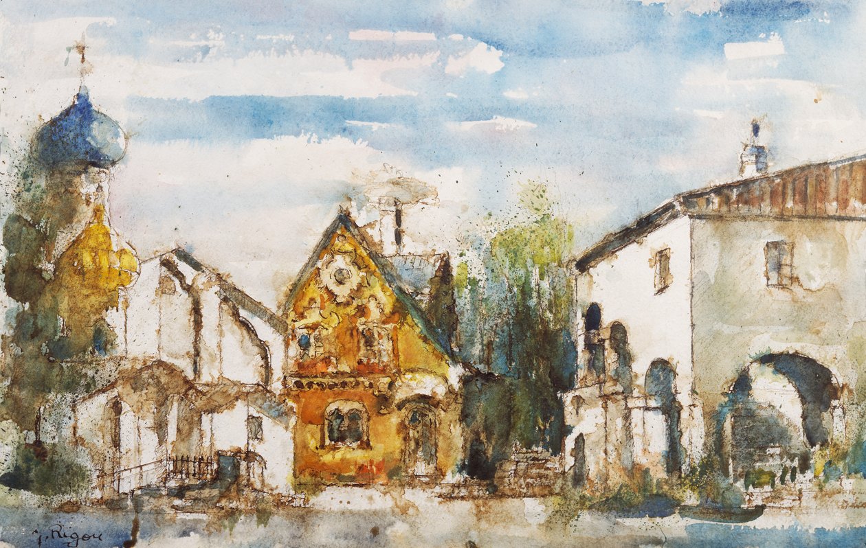 Lavastus Rigon oopperaan Coppelia, Leo Delibes (1836-1891), La Scala Theatre, Milan Watercolour tekijältä Italian School