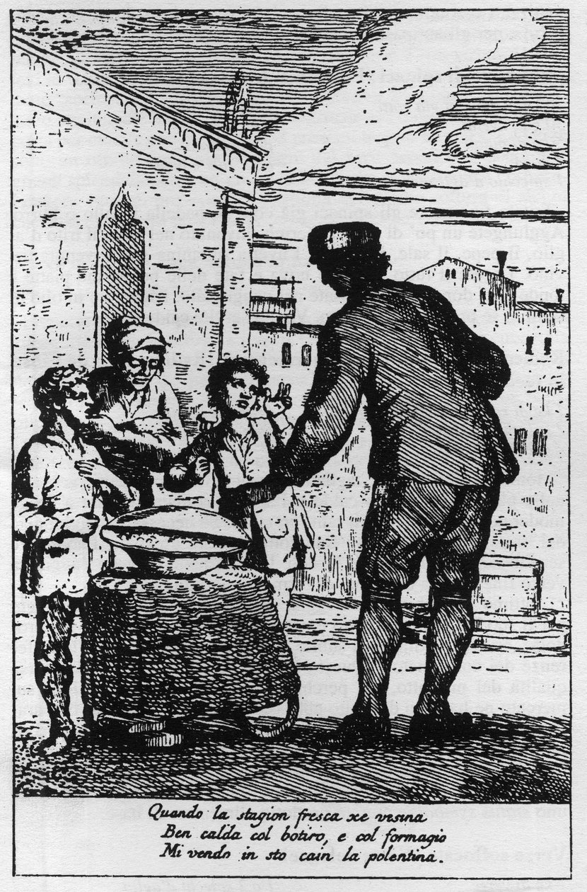 Polenta-myyjä Venetsian kaduilla (Venezia) 1700-luvulla. tekijältä Italian School
