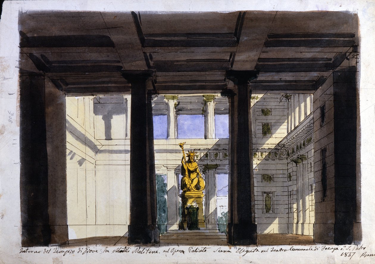 Lavastus "Poliuto", kaupunginteatteri, Faenza, 1857 tekijältä Italian School