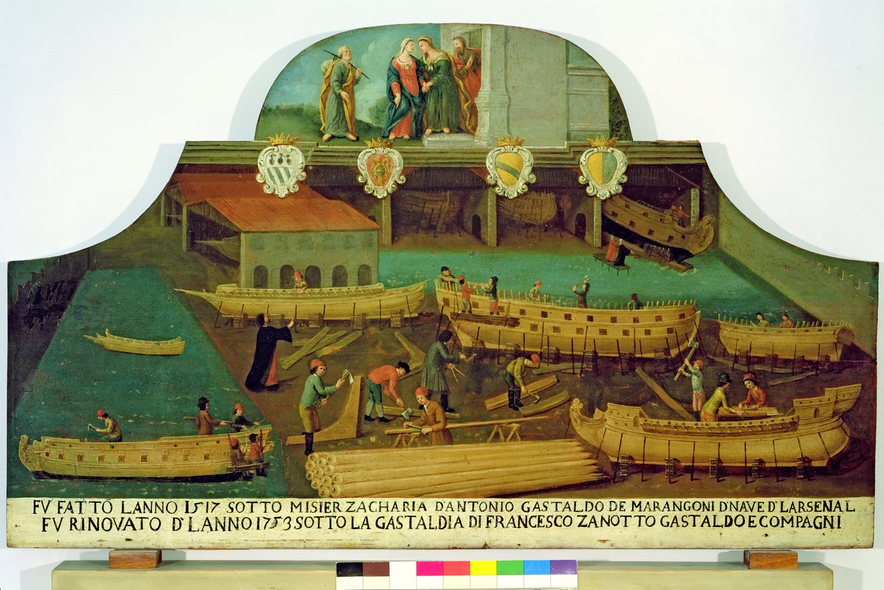 Kyltti Marangoni-laivanrakentajien perheelle, venetsialainen, 1517 tekijältä Italian School