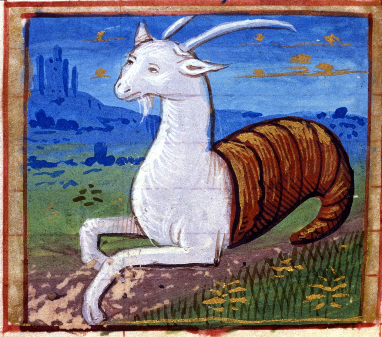 Kaurisin merkki. Italialainen horoskooppi, 1400-luvun puoliväli. tekijältä Italian School