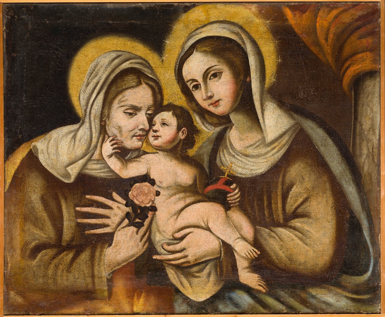 Pyhä Anna, Neitsyt ja lapsi, 1700-luvun alkupuolisko (öljy kankaalle). tekijältä Italian School