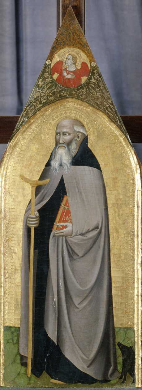 Pyhä Antonius apotti, n. 1360 (tempera poppelipuulla) tekijältä Italian School