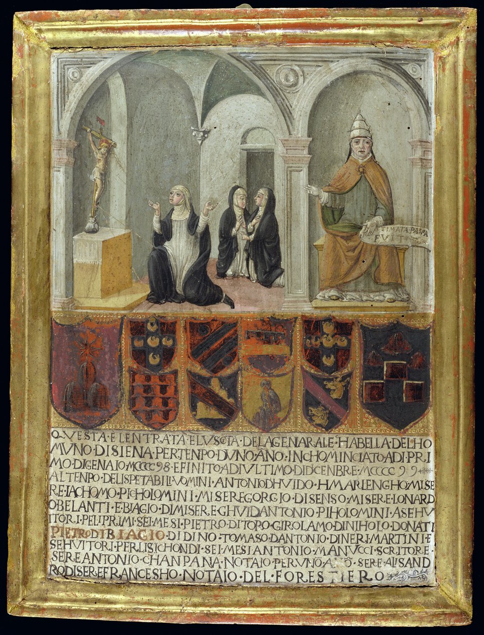 Pyhä Katariina Siena (1347-80) vastaanottamassa Stigmata tekijältä Italian School