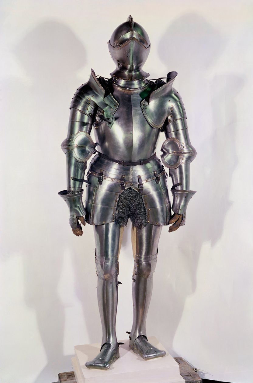 Haarniskapuku, jonka uskotaan kuuluneen Chevalier Bayardille (1475-1524), n. 1510 (metalli) tekijältä Italian School