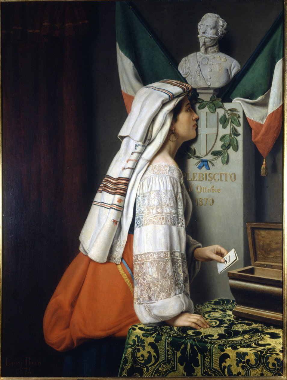 Vuoden 1870 kansanäänestys. Tässä yhteydessä italialaiset äänestivät Italian yhtenäisyyden puolesta. Museo del Risorgimento. Milano tekijältä Italian School