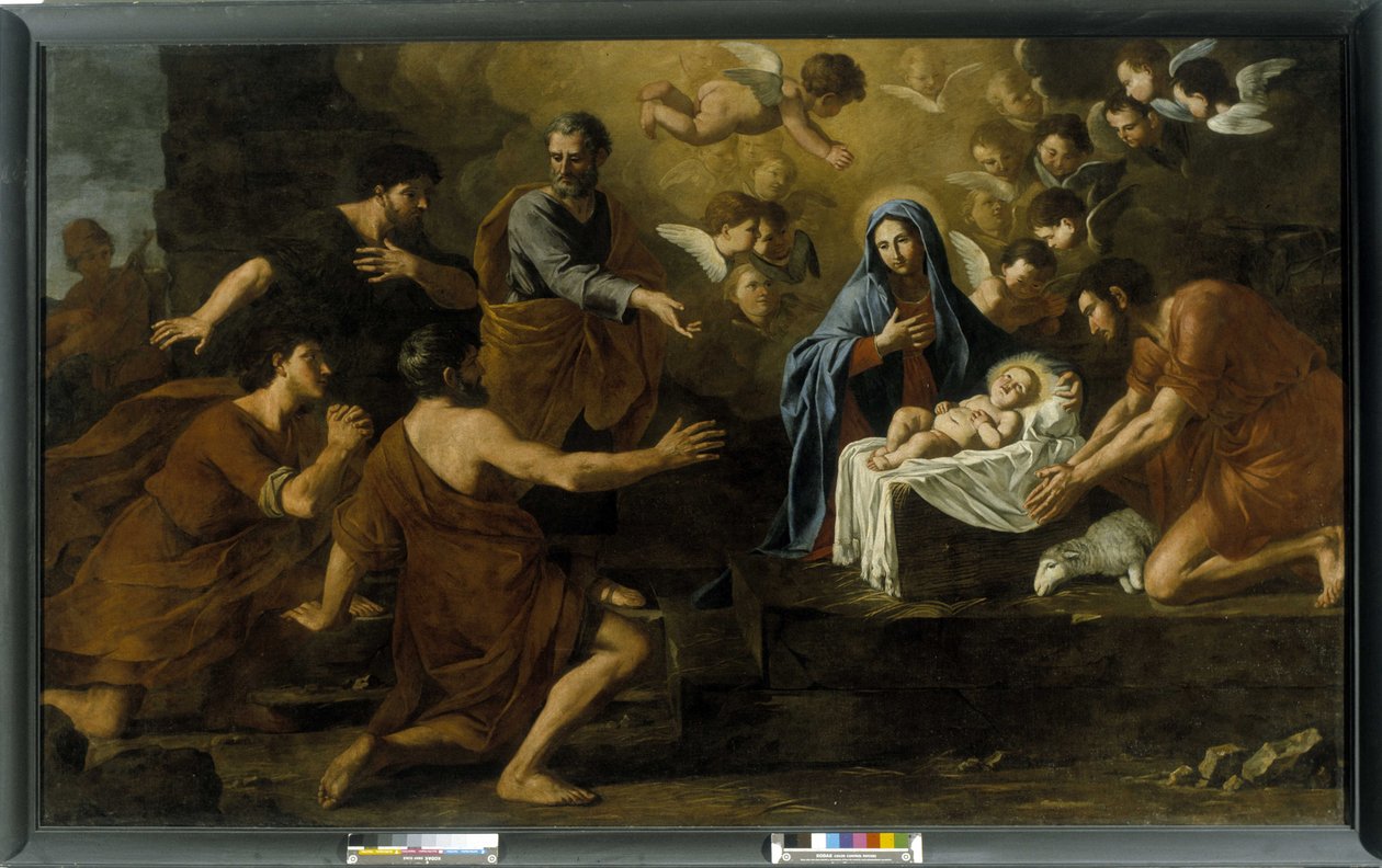 Paimenten palvonta. 1600-luku (öljy kankaalle) tekijältä Italian School