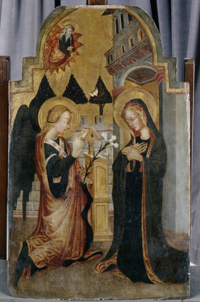 The Annunciation, n. 1430-1440 (tempera poppelipuulla) tekijältä Italian School