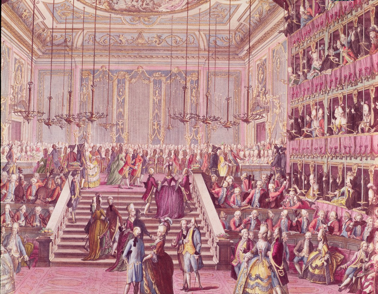 Ball Teatro San Benoitissa Venetsiassa 22. tammikuuta 1782, 1700-luvun lopulla tekijältä Italian School