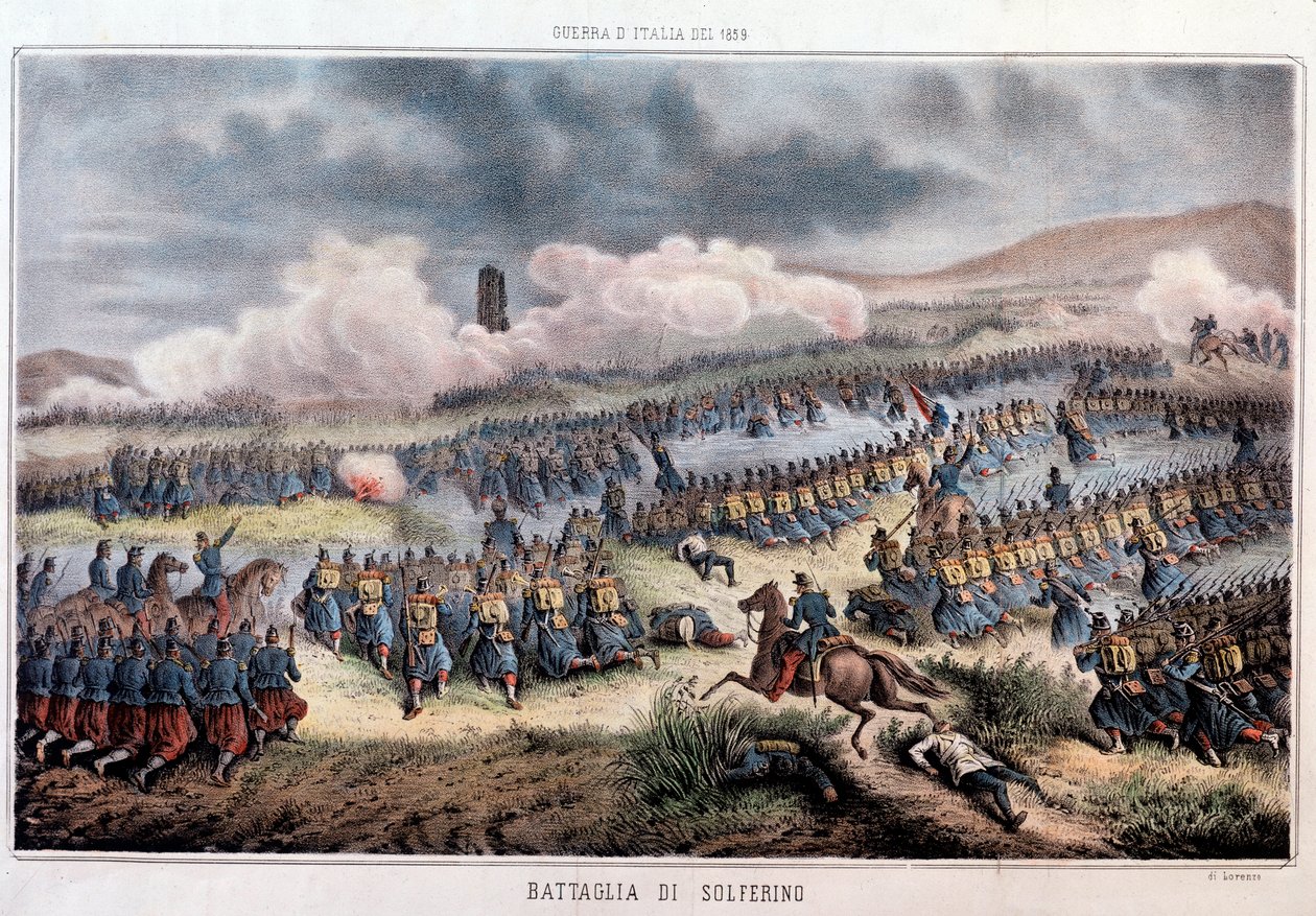 Solferinon taistelu, 24.6.1859 (Print tekijältä Italian School
