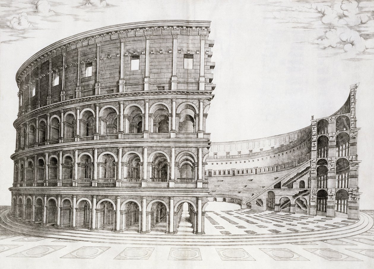 Colosseum, rakennettu vuonna 80 jKr tekijältä Italian School