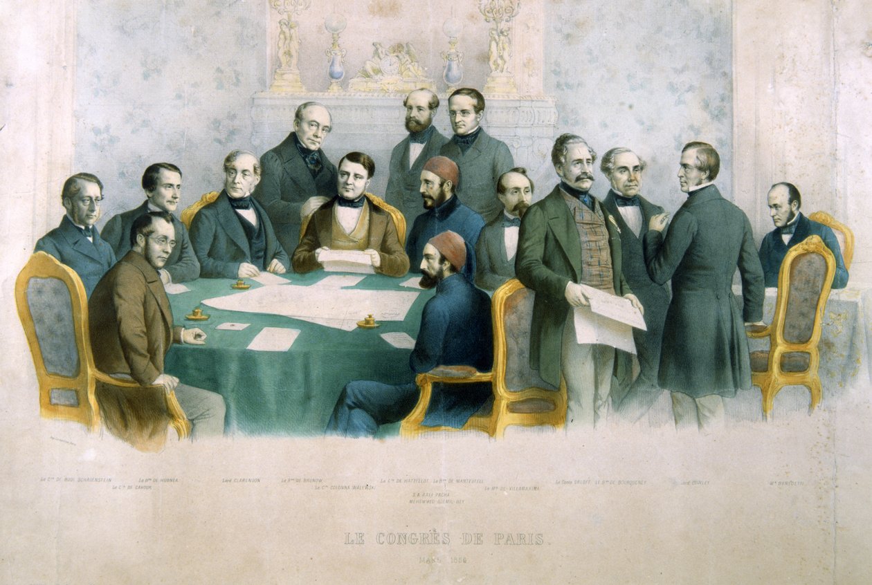 Pariisin kongressi, maaliskuu 1856, kuva Italian historiasta tekijältä Italian School