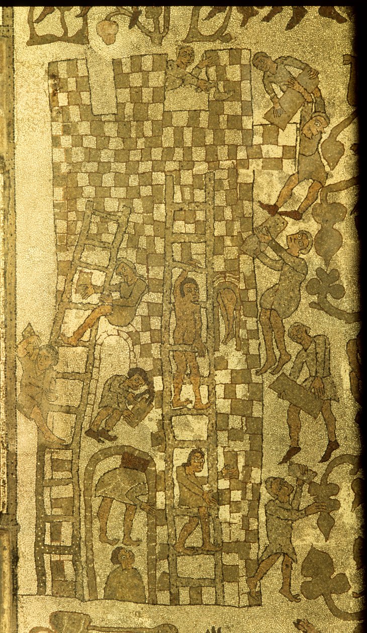 Baabelin tornin rakentaminen, 1166 (mosaiikki) tekijältä Italian School