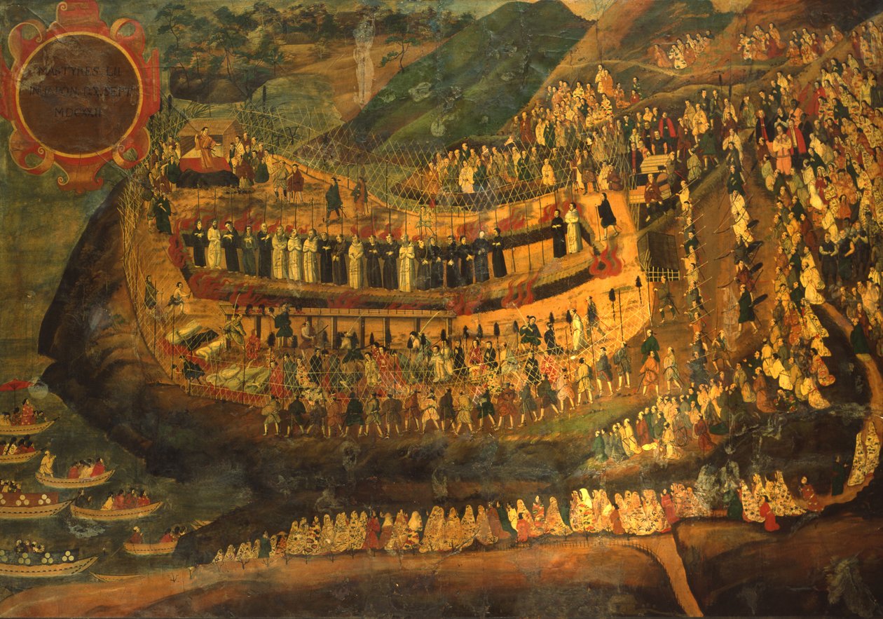 Nagasakin 52 marttyyrin suuri marttyyrikuolema (1622) tekijältä Italian School
