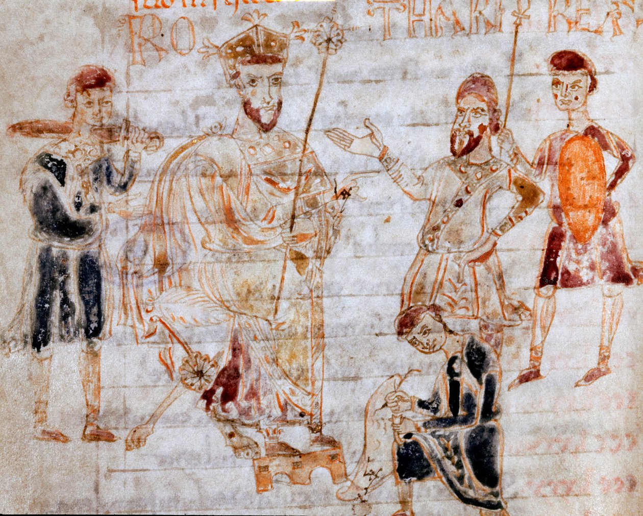 Lombard-kuningas Rothari (tai Rotari) (kuoli 652) julkaisi 22.11.643 muokkauksensa Pavia-sivulle käsikirjoituksesta (ms. 4) "Codex Legum Longobardorum" (tai Langobardorum), jossa kuvataan Lombardian perustaman valtakunnan lakeja. Kuningas Rothari tekijältä Italian School