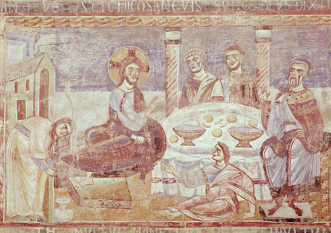 Ateria Simon fariseuksen talossa, Monte Cassinon koulu, n. 1087 tekijältä Italian School