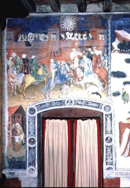 Helmikuu, noin 1400 (fresko) tekijältä Italian School