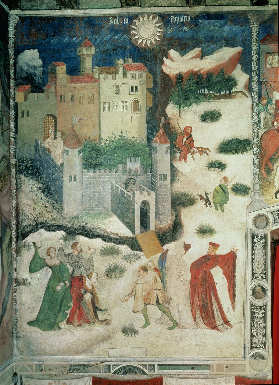 Tammikuu, n. 1400 (fresko) (katso myös 498706) tekijältä Italian School
