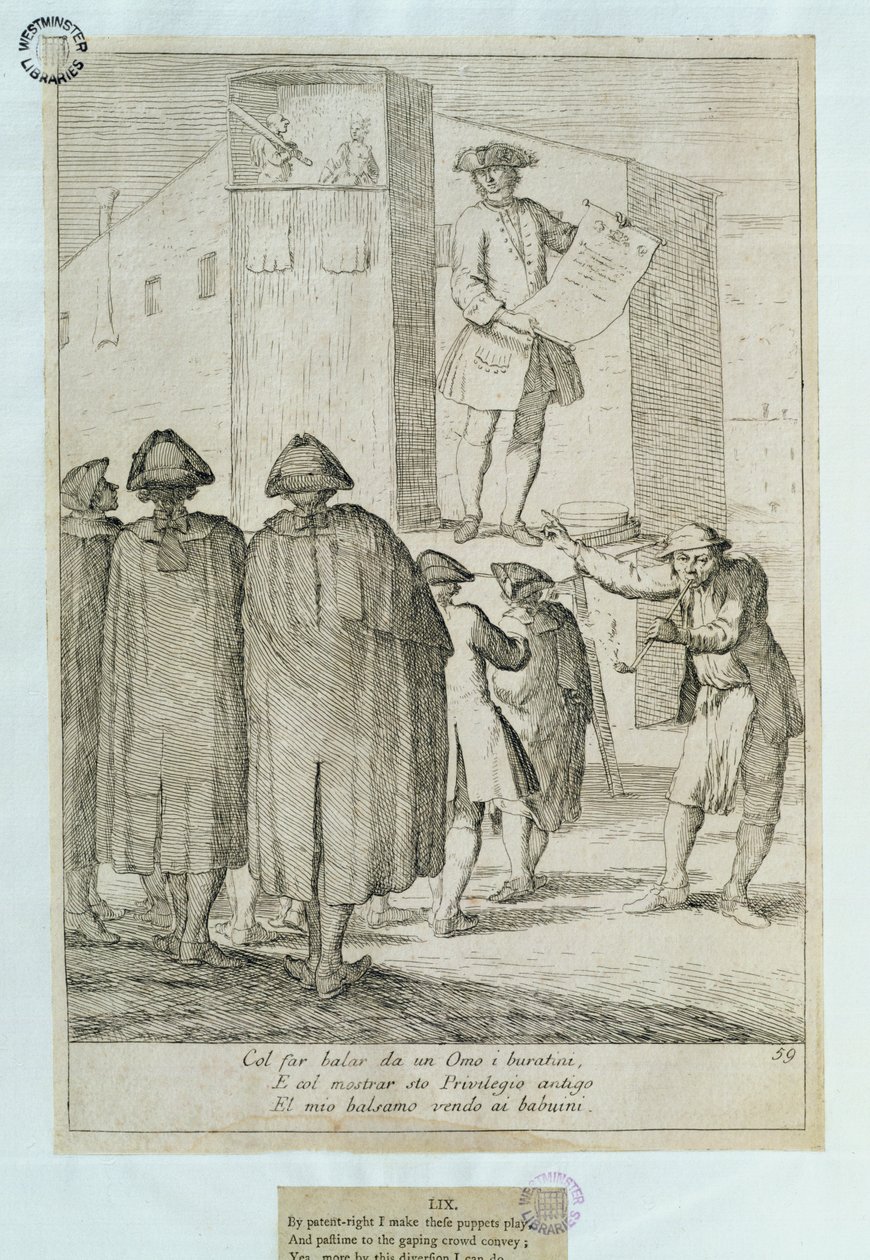 Nukketeatteri, 1748 tekijältä Italian School