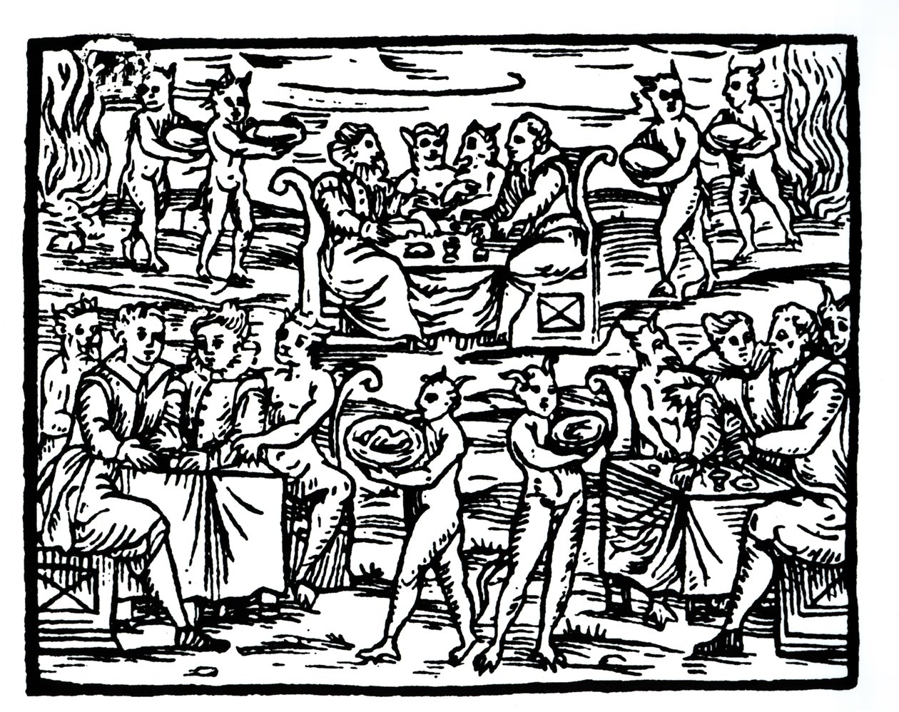The Witches Sabbath, kopio Fr M Guacciuksen, Milano 1608, Compendium Maleficarum -kuvasta, käytetty Taikuuden historiassa, julkaistu 1800-luvun lopulla. tekijältä Italian School