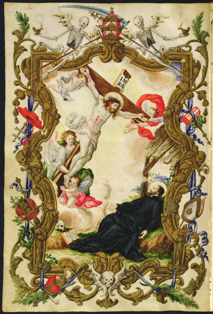 Uskonnollisten kuolema Buona Morten maallikkokiltasta, n. 1712–1714 (muste perunakalvolla) tekijältä Italian School