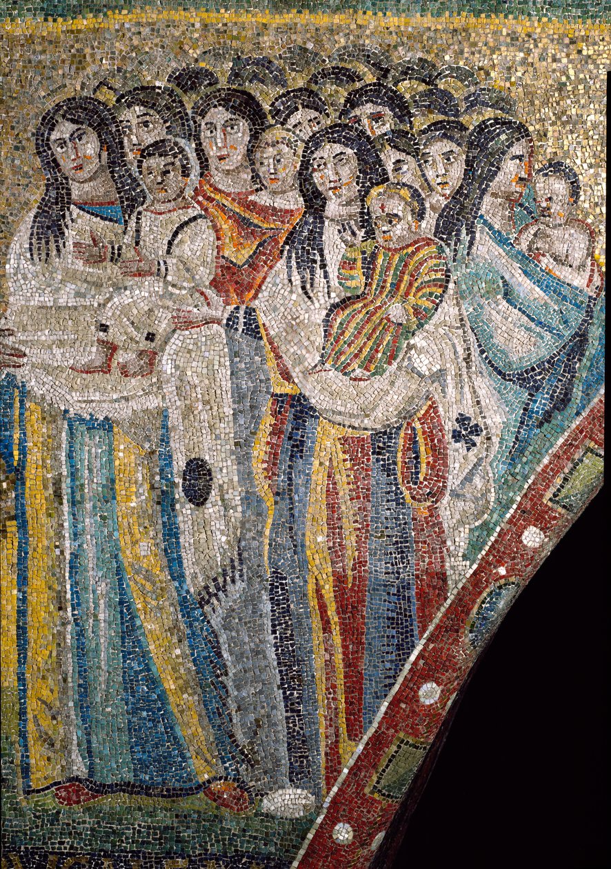 Betlehemin äidit ennen Herodes I Suurta (mosaiikki) tekijältä Italian School