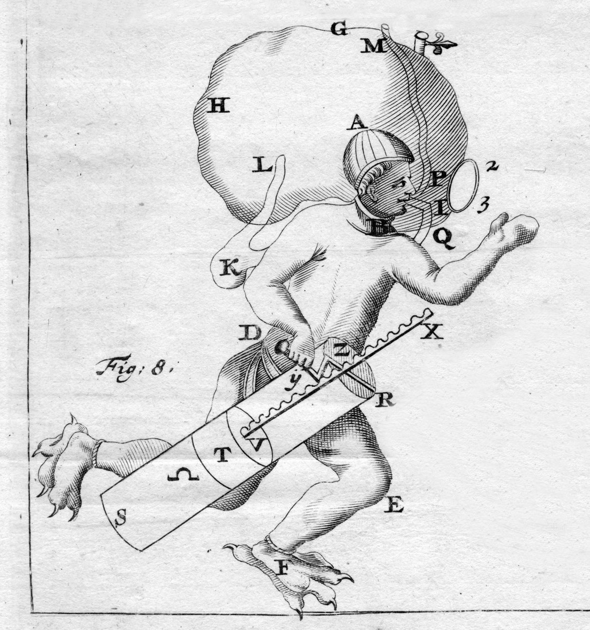 Scahandre - Giovanni Alfonso Borellin (1608 - 1679) elokuvassa "Eläinten liike" tekijältä Italian School