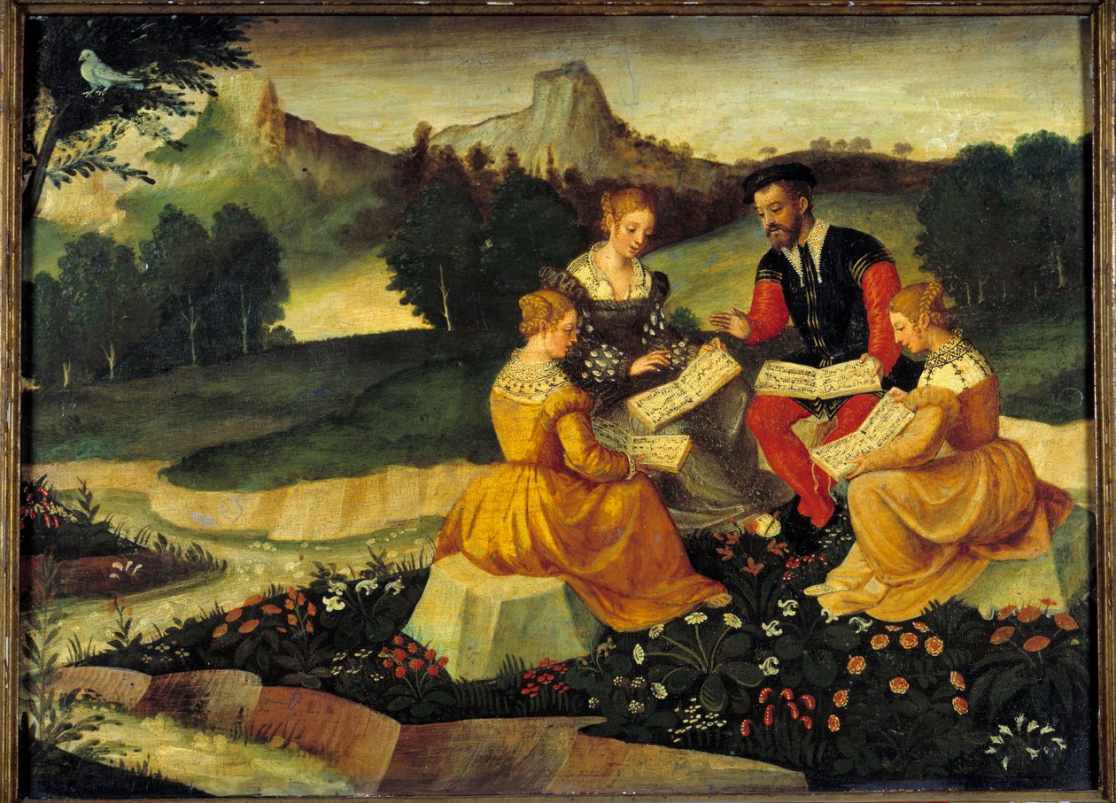 Laulukonsertti Painting of the Italian School. 16. vuosisata. Bourges, hotelli Lallemant tekijältä Italian School