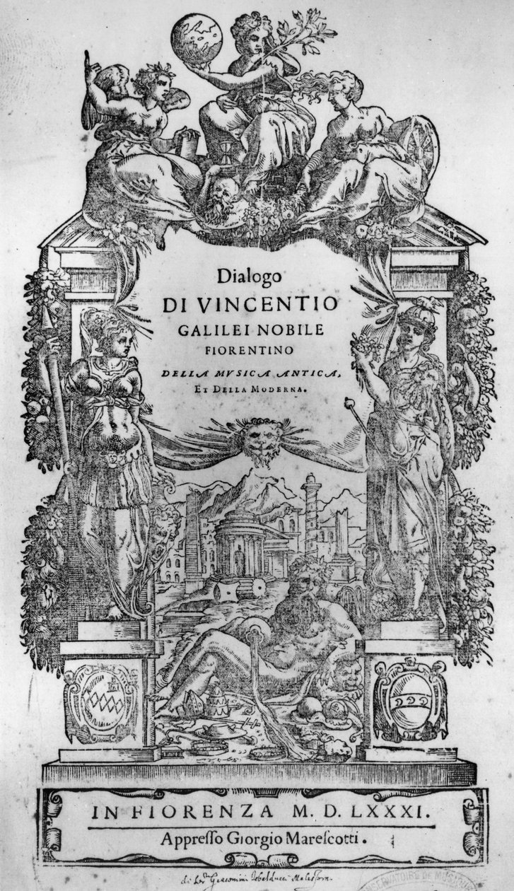 Vincenzo Galilein Della Musica Antica et (sic) della Modernan nimisivu, 1581 tekijältä Italian School