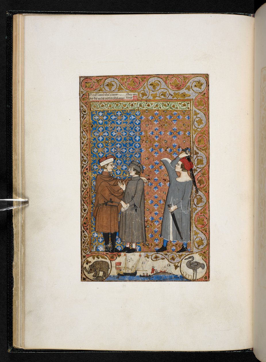 Treatise on the Vices and Virtues Add MS 27695 f.9v, n. 1330-40 (pergamentti). tekijältä Italian School